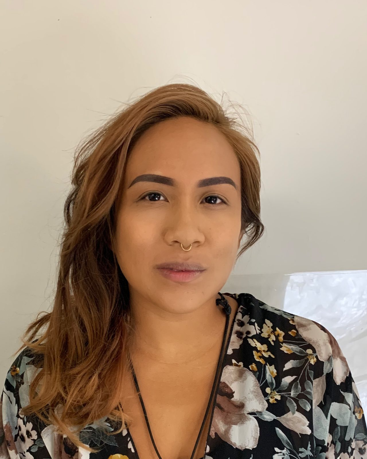 Shaped and tinted brows, finished look