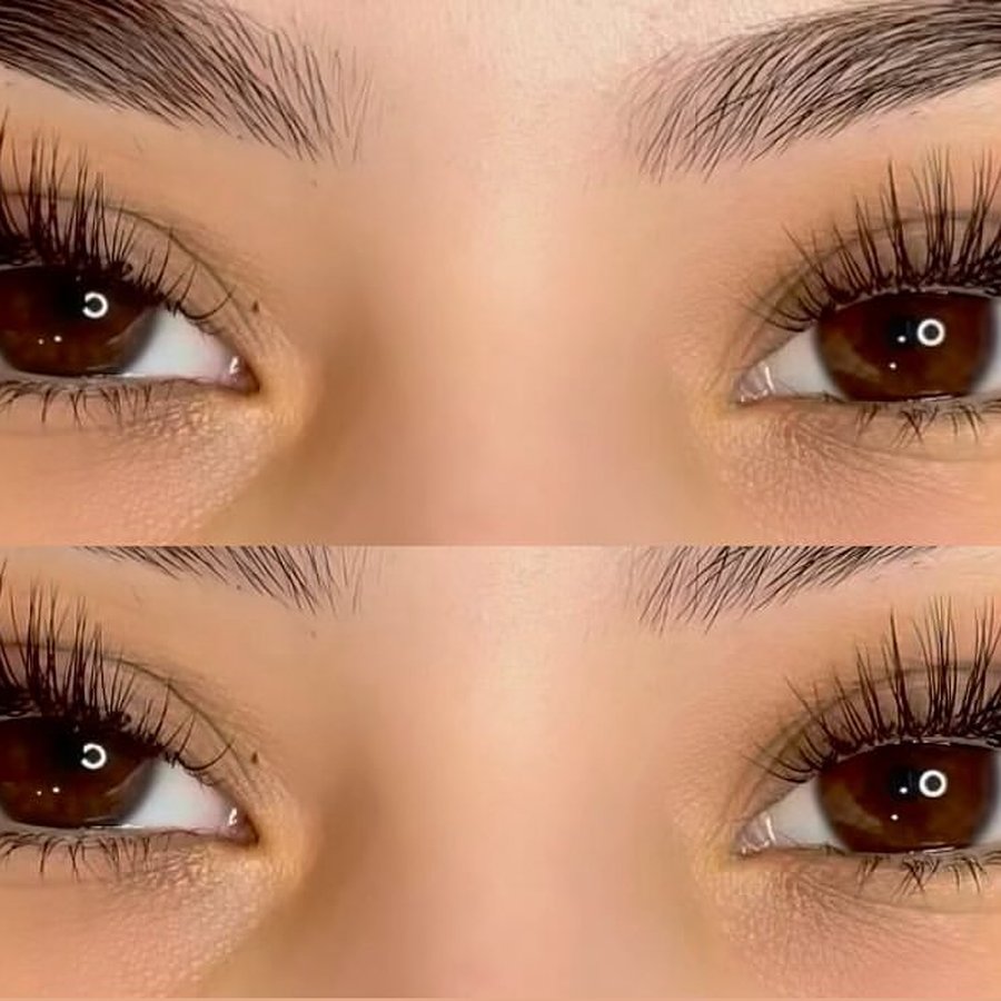 Lash lift and tint before and after